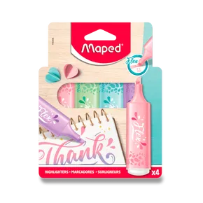 Maped Fluo Peps Pastel Highlighter Set, 4 Stück